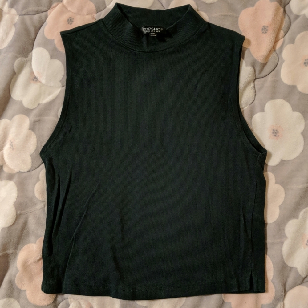 Topshop Green cropped tank